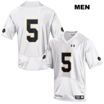 Notre Dame Fighting Irish Men's Troy Pride Jr. #5 White Under Armour No Name Authentic Stitched College NCAA Football Jersey QLF6399HR